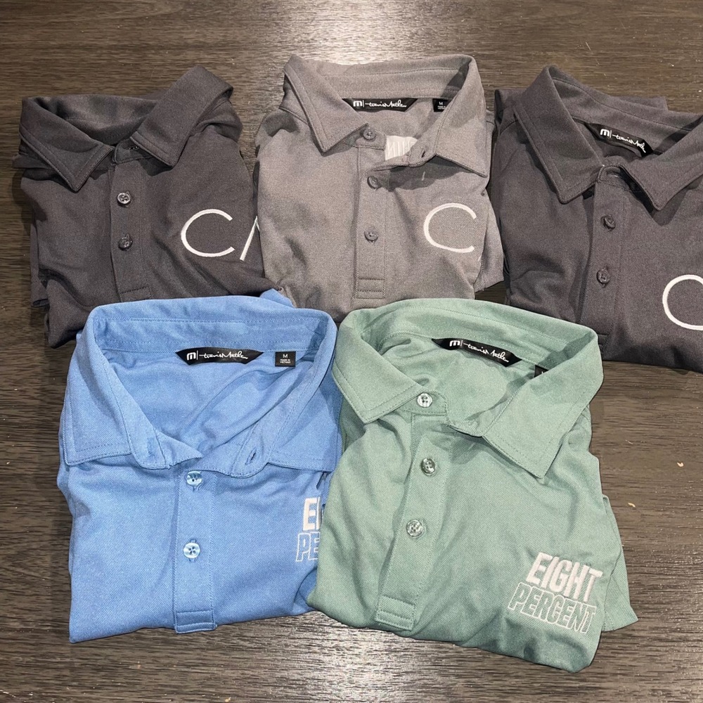 TravisMathew Mens M Multicolor Polo Eight Percent CA Think Big Golf - Lot of 5